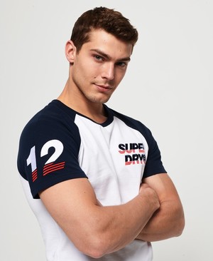 Superdry Applique House Baseball Férfi Pólók Fehér | YXLOQ1972